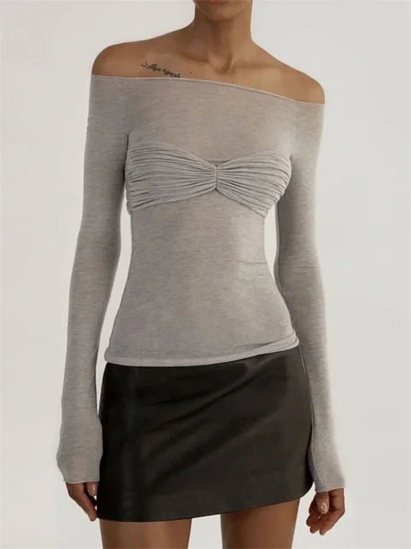 SOERA Sara Mesh Sheer Off-Shoulder Top - Tops - 1287724_T8WI9Q2 Grey S